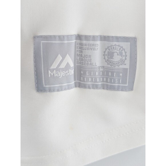 Chicago Cubs Majestic Baseball  Short Sleeve V-Neck White Gray Jersey Size Large - Picture 4 of 13